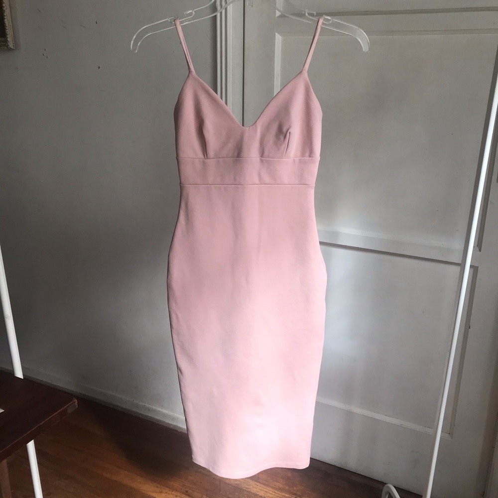 Blush pink bodycon dress